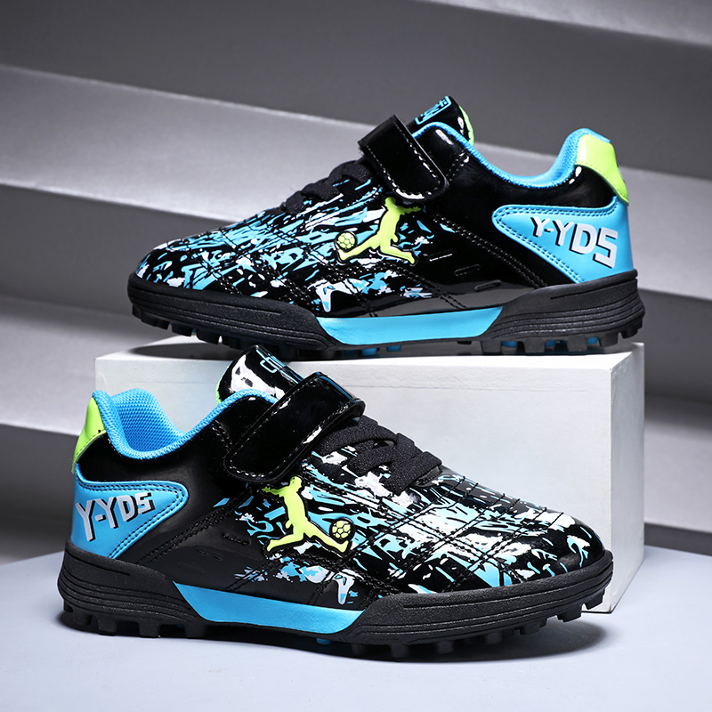 2022 new children's football shoes boys and girls students children TF broken nails Velcro women's lawn training shoes