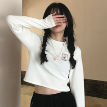 Dongri is a curly cute rabbit rabbit short base shirt 2021 spring new slim slim long sleeve t-shirt