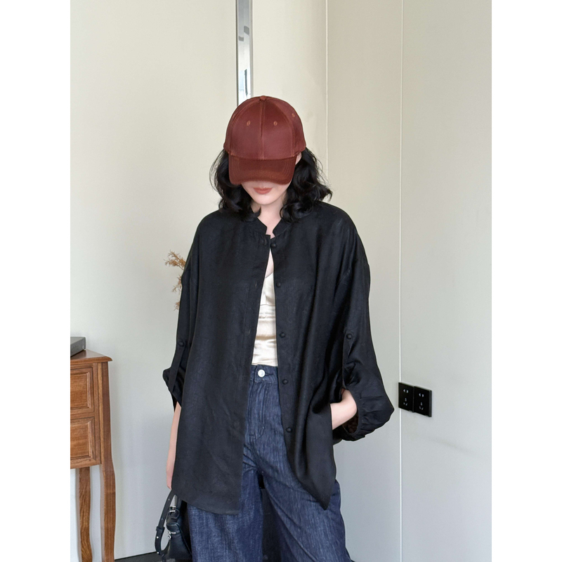 【Stylish Cardigan】Silk Xiangyun Yarn Wide-Cut Jacket Cardigan in New Chinese Style, Chinese-Inspired Oversize
