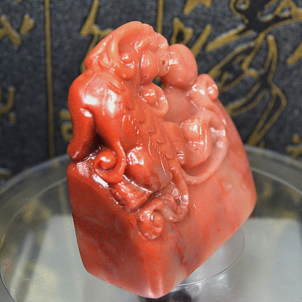 Lào Việt Nam Đá Boutique Conformal Seal Red Flower Đá đông lạnh Chất liệu Vàng đá khắc Quà tặng Bộ sưu tập 螭 Tiger Khuyến mãi thạch anh hồng