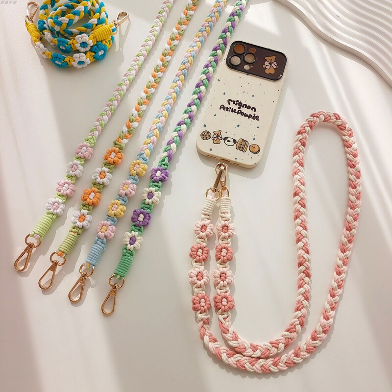 Hand-Woven Phone Lanyard Crossbody Phone Chain Floral Phone Lanyard Camera Neck Strap Bag Replacement Strap Hand-Woven Phone Lanyard Crossbody Phone Chain Floral Phone Lanyard Camera Neck Strap Bag Replacement Strap