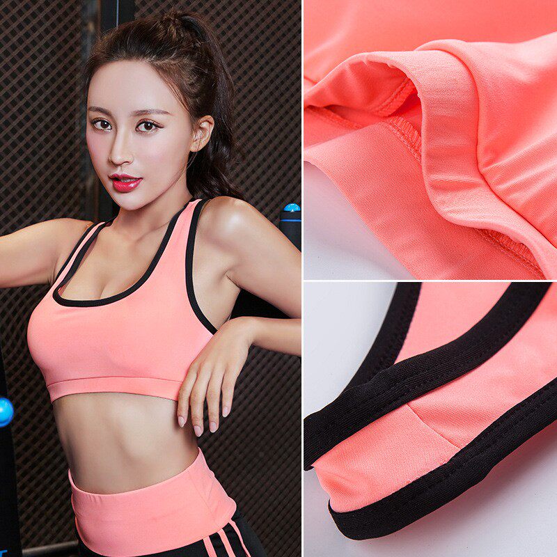 Sports underwear women's high-strength running shock-proof no steel ring gathered yoga fitness bra dance exercise vest-style beautiful back