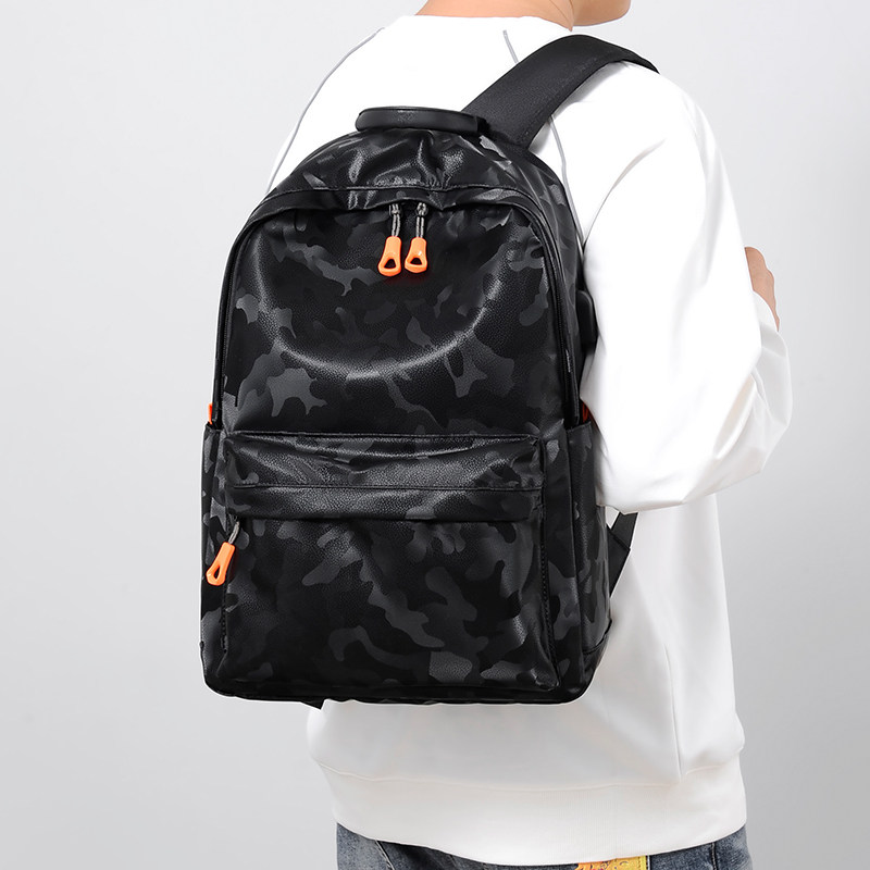 Double Shoulder Bag Men's Large Capacity Camouflak Travel Bag Computer SHOULDER BAG FASHION TREND JUNIOR HIGH SCHOOL HIGH SCHOOL COLLEGE STUDENT