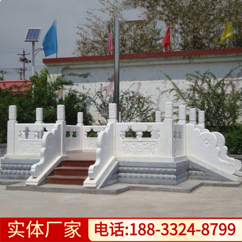 Han Bai Jade Rising Flag Bench Fence Square School Marble Unit Stone Sculpture National Flag Tahan White Jade Flag Bench Stone Hurdles Pole
