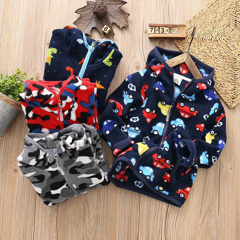 Children Shake Grain Suede Jacket Fall New Girl Baby Girl With Cap Sports Shirt Spring Autumn Clothing Cartoon Boy Catch Suede Blouse