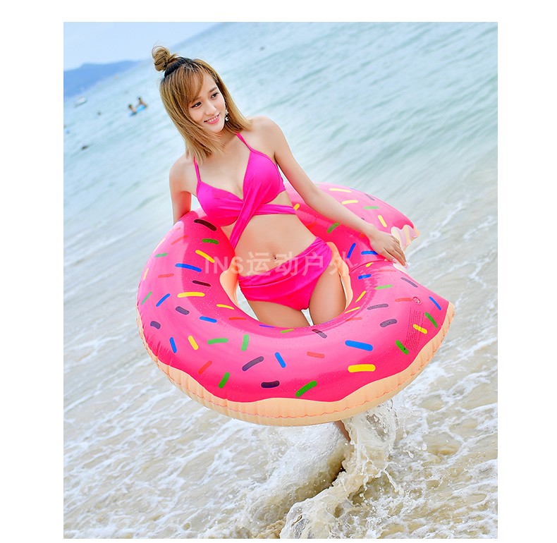 Donut bơi vòng người đàn ông và phụ nữ trưởng thành tăng phao cứu sinh dày tay nhanh tay mạng bong bóng dễ thương màu đỏ dưới vòng phao đỡ cổ