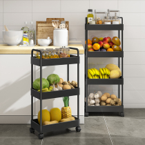 Kitchen vegetable shelf floor multi-layer fruit basket household storage shelf narrow mobile storage rack