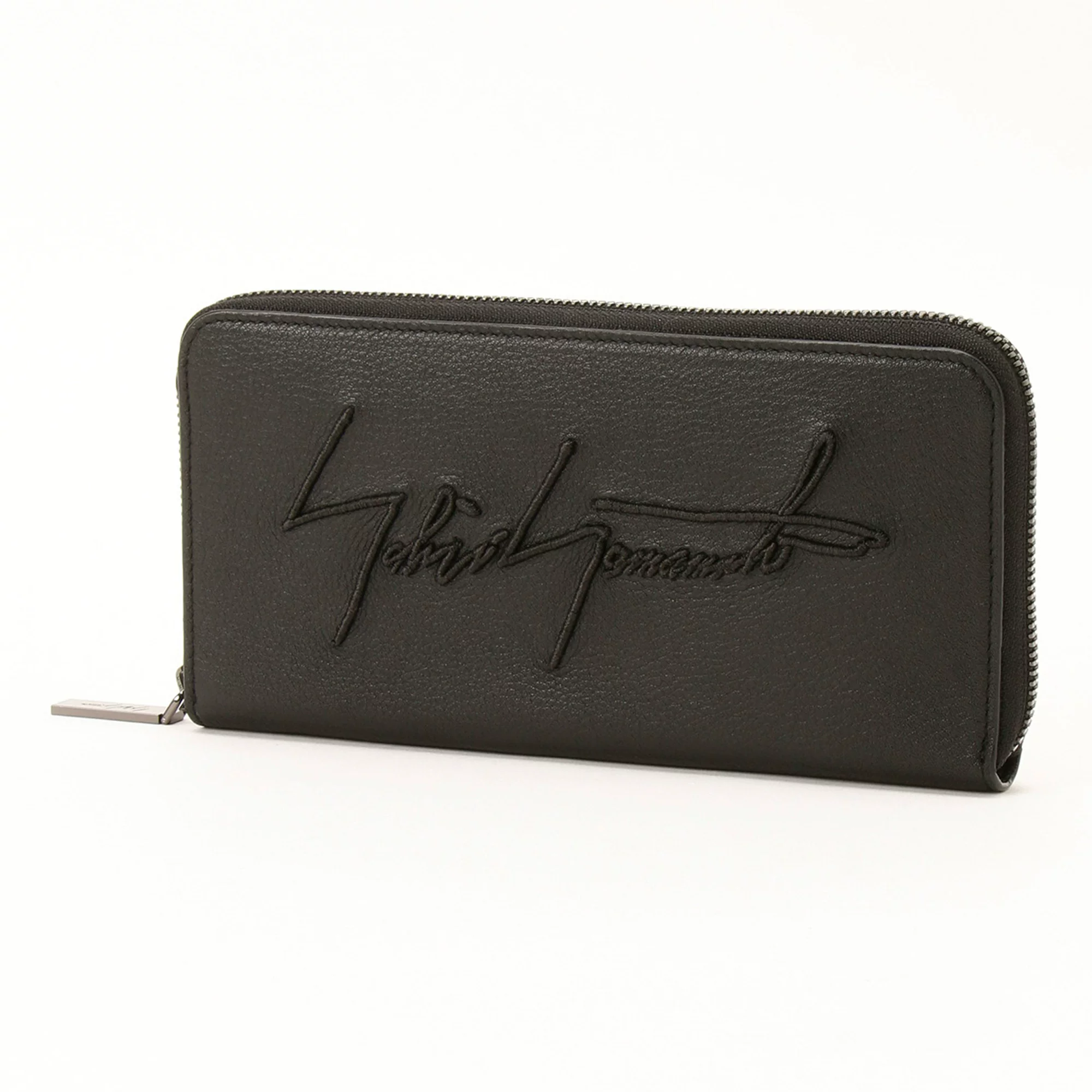 Japanese purchasing agent Yohji Yamamoto discord 25AW cowhide zipper embroidery long version wallet