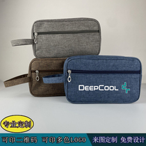 Customized bag printed with logo solid color waterproof cosmetic bag custom printed QR code travel organization and storage