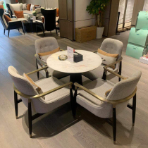 Light luxury solid wood negotiation table and chair one table four chairs combination sales office lobby New Chinese Beauty Salon reception chair customization
