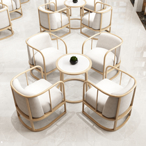 Sales office talks table and chair combination modern new Chinese hotel club Teahouse reception table and chair wooden furniture