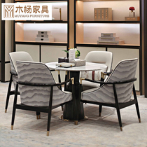 Sales office negotiation table and chair combination new Chinese Teahouse cafe one table four chairs exhibition hall marketing center reception chair