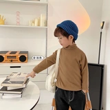 Шерстяной приятный телу осенний демисезонный детский пуховик для мальчиков, детское зимнее термобелье, высокий воротник, детская одежда