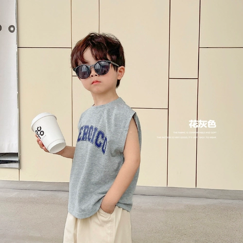 Майка для мальчиков, детская тонкая летняя одежда, детская одежда