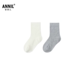 [Антибактериальный уровень 5А] Annil, детская одежда для мальчиков и девочек, средние носки, две пары, новинка осени 2025 года, JM537483