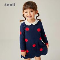 Shopping mall with ANEL childrens dress childrens knitted skirt autumn womens baby sweater skirt A- line dress
