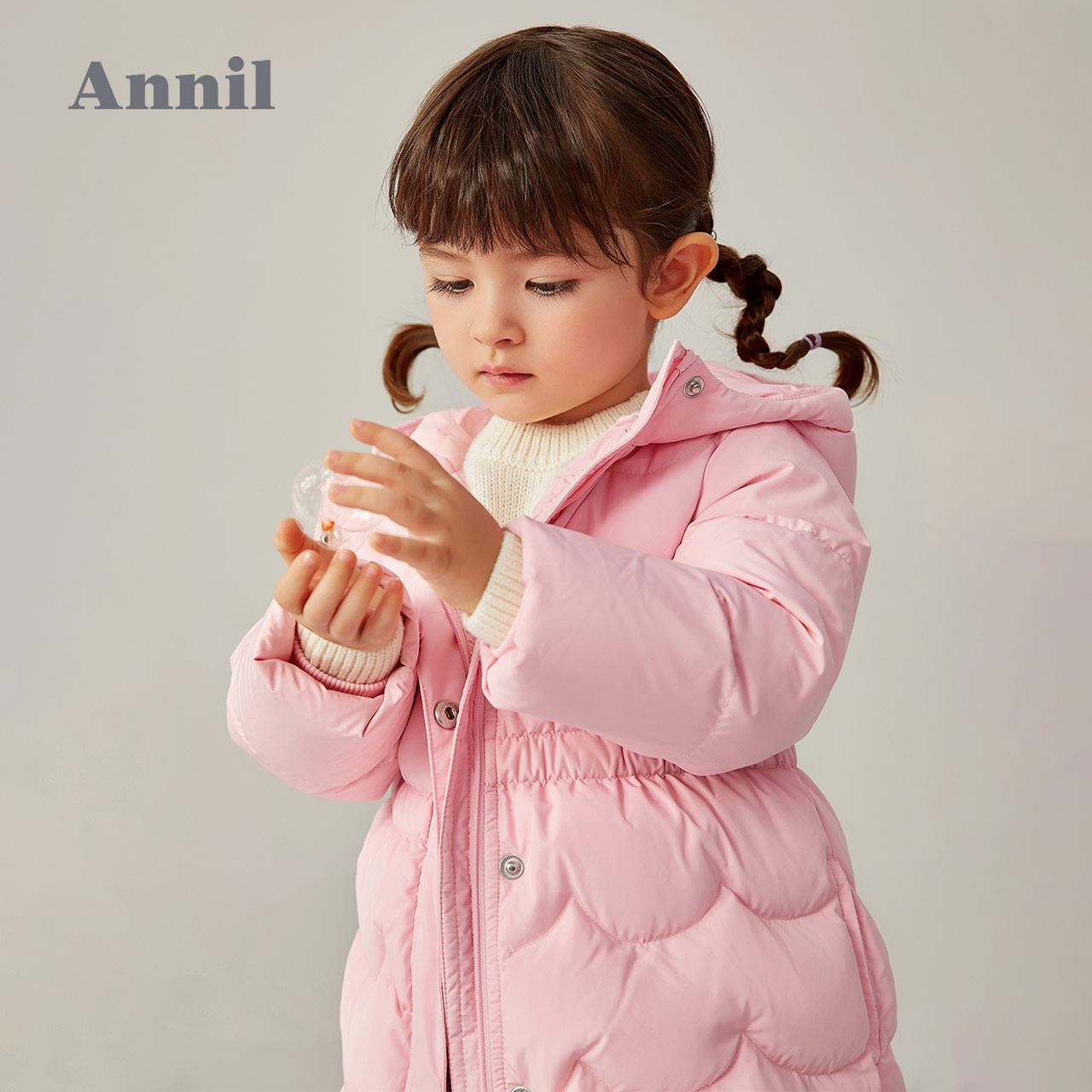 Annell children's girls down jacket medium and long winter new baby down windbreaker baby overcoat