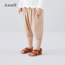 Anel childrens clothing female children Capri pants summer New loose comfortable foreign style casual baby Haren pants