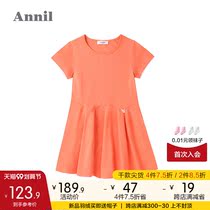 Shopping mall with ANEL childrens clothing girl short sleeve dress summer new middle school children sports style skirt