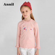 Anel girl T-shirt long sleeve spring and autumn 2021 new childrens clothing foreign style printing girl base shirt autumn and winter Cotton