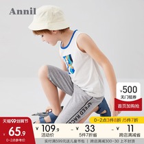 Anel childrens clothing boys shorts summer clothes new casual foreign style printing sports boys Capri pants Tide pants