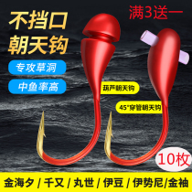 Fishing fish boutique fishing gear mall traditional wild fishing crucian carp oblique through the heart 45 degrees of the sky hook golden sleeve Sea