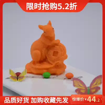 12 zodiac kangaroo salt carving mold Kitchen cartoon mouse model butter mold Silicone salt mold cold dish plate decoration salt carving
