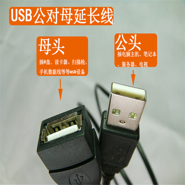 Pure copper USB extension cord USB2 0 male data line 0 6 meter wire A mother U disc display lengthened wire 0 5
