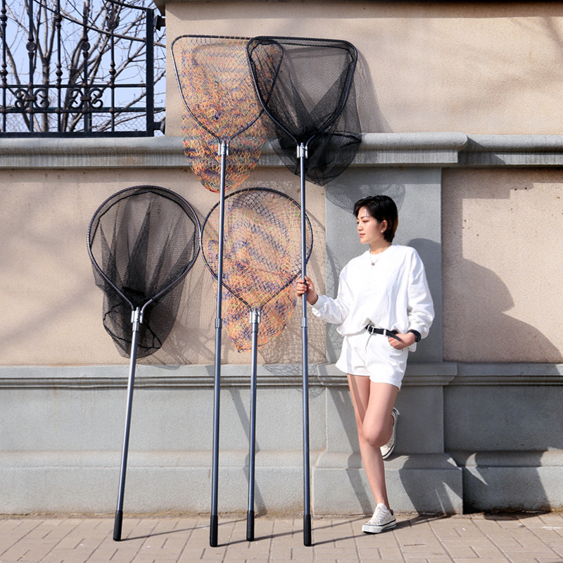 Large Fish Net for Catching Big Fish Like Black Carp and Sturgeon, Reinforced Anti-Hook, Large Fishing Net, Telescopic Large Fish Net Set