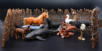 Childrens cognitive Ranch farm animal model toy poultry simulation animal cattle horse sheep pig donkey cat duck goose chicken