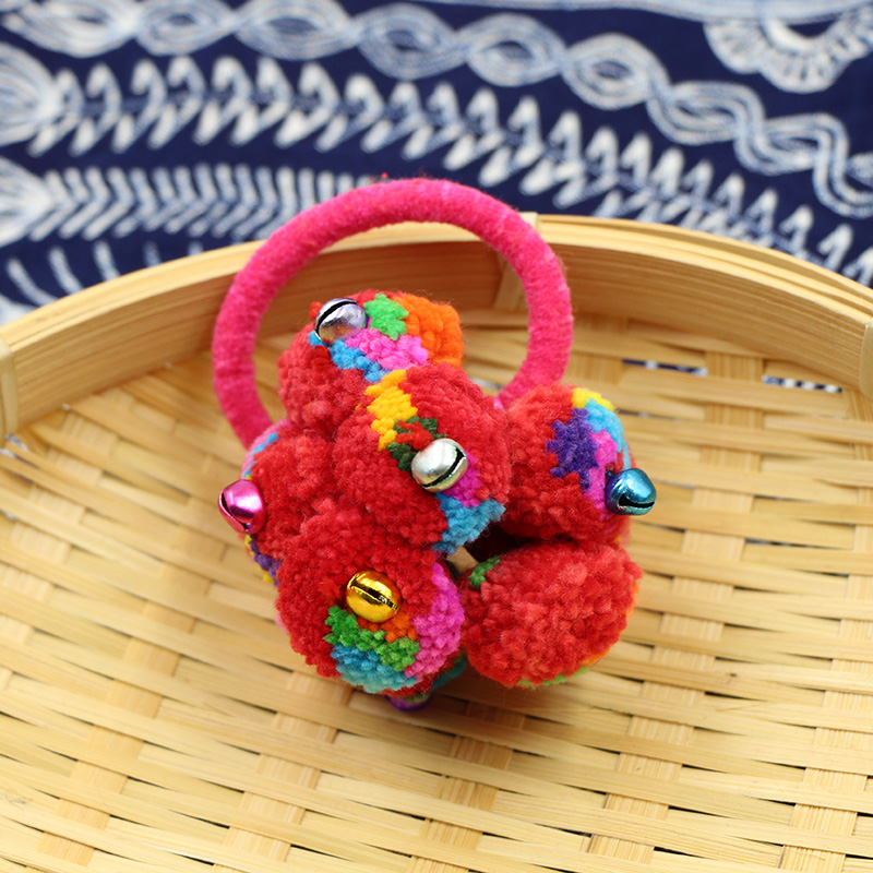 Ethnic style handmade hair ring fresh and cute rubber band hair ball hair ring female tie hair hair ring simple rubber band headdress