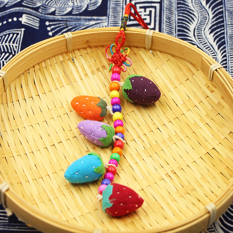 Ethnic Wind Handmade Strawberry Bag Hang Creative Pendant China Wind Gifts Great Leijiang Tourist Souvenirs To Send Girlfriend