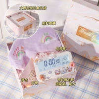 Белая радужная повязка для глаз, подарочная коробка, наклейка, батарея