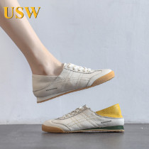 Thin subsection small white shoes women 2022 Summer new dermis soft bottom 100 hitch flat flat-footed small sneakers