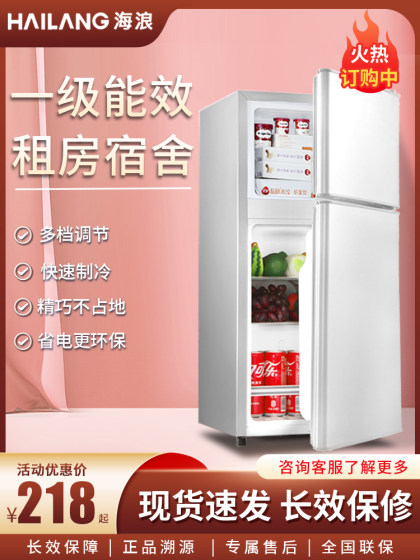 小冰箱小型家用宿舍出租房迷你双开门电冰箱一级能效节能冷冻冷藏