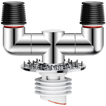 洗衣机下水管地漏接头三通排水管防返臭防溢水下水道分流器一分二