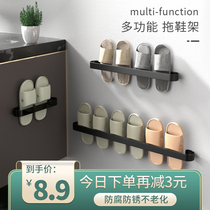 Bathroom Slipper rack non-perforated wall-mounted toilet wall toilet shoes storage artifact drain rack rack rack