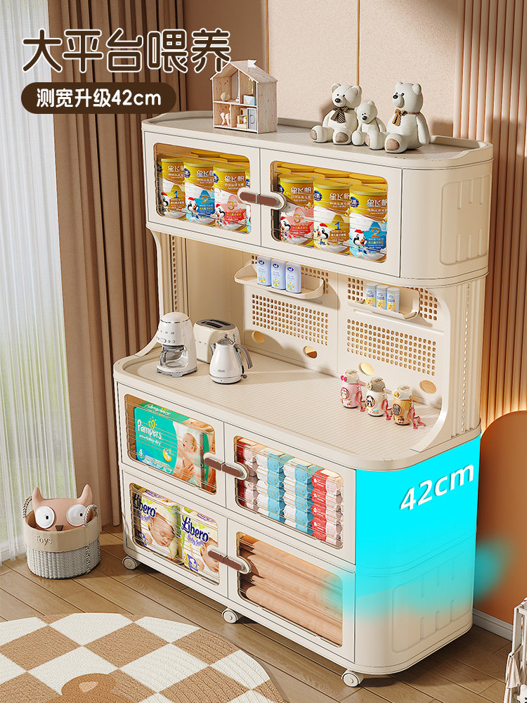 Baby Feeding Table, Children's Toy Storage Rack, Floor-Standing Household Storage Box, Storage Cabinet for Baby Clothes
