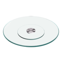 餐桌转盘家用钢化玻璃大圆桌转盘底座中间旋转台面饭店园桌子防爆