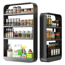 Kitchen rack wall-mounted punch-free storage rack wall-mounted multi-functional condiment bottles and jars with seasoning box