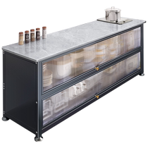 Kitchen rack floor-standing multi-layer microwave mealside storage cabinet multi-functional wall-mounted integrated cupboard