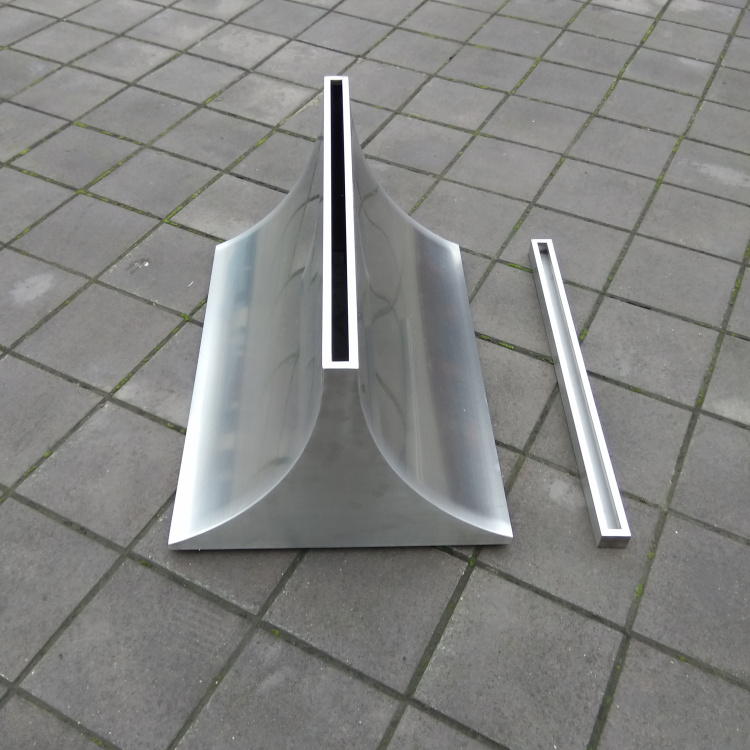 Stainless Steel Arc Advertising Wire Drawing Base Tempered Glass Stand Glass Standpipe High-end Hotel Double Face Poster Frame