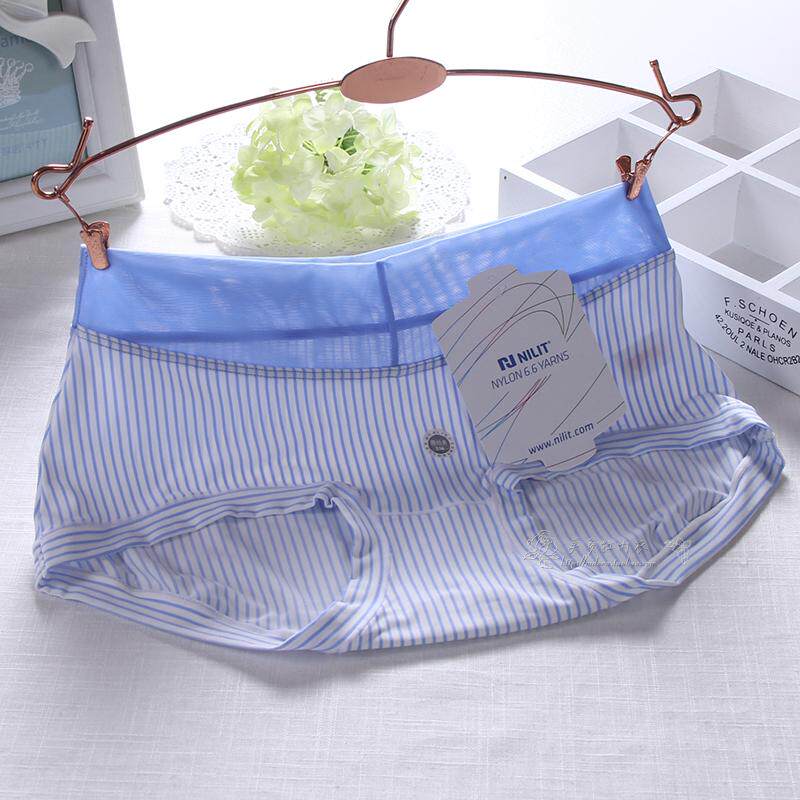 Classic stripes Fresh and elegant mesh silk smooth ice silk seamless mid-rise super elastic comfortable breathable women's briefs