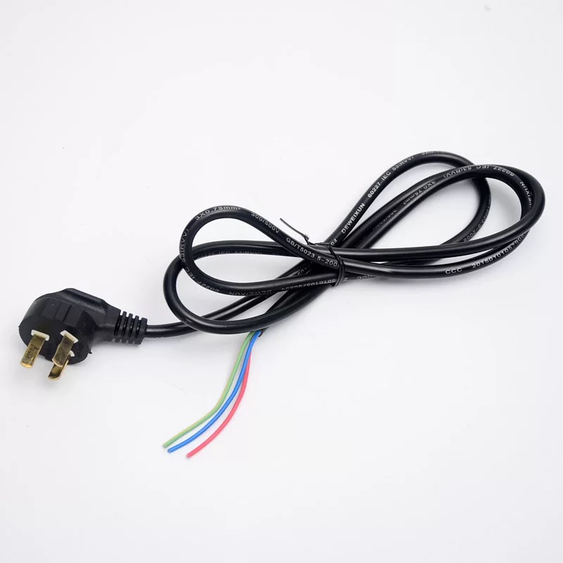 National Label Power cord with plug 3 Core 0 75 square 1 5 m Three holes pure copper connection wire plug Triangle power cord