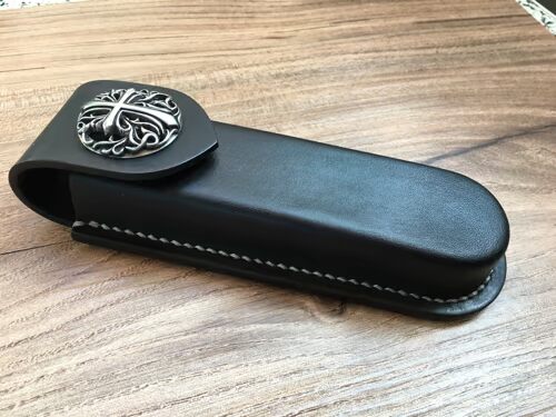 Da dày thực vật da rám nắng Bộ dao quân đội Thụy Sĩ Bộ dao gấp da Trường hợp Handmade tùy chỉnh Treo đai Công cụ dao đặt dao xếp đa năng victorinox