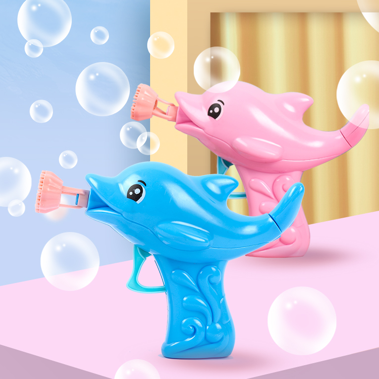 Child Dolphin Bubble Gun Bubble Machine Manual Blow Bubble Toy Mesh Red Trembling with the same Terrace Night Market Hot Sell