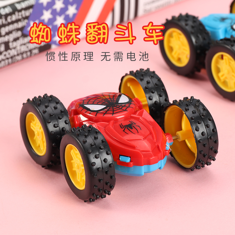 Spider 360 Degrees Flip Bucket Inertial Car Crash Resistant Bifacial Little Car Children Puzzle Toys Student Gift Prizes