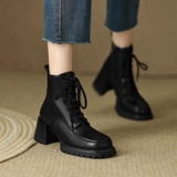 Martens, высокие универсальные короткие сапоги с молнией, французский стиль, из натуральной кожи, коллекция 2023