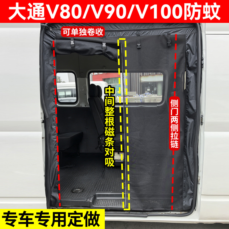Dacia V80 Mosquito Net, V90 Mosquito Net, V100 Ford Transit New Generation T8 Camper Rear Door Mosquito Net Modification