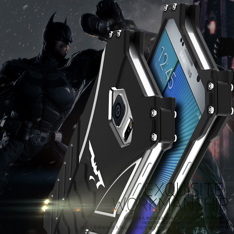 R-Just Batman Shockproof Aluminum Shell Metal Case with Custom Stent for Samsung Galaxy Note 5 N9200